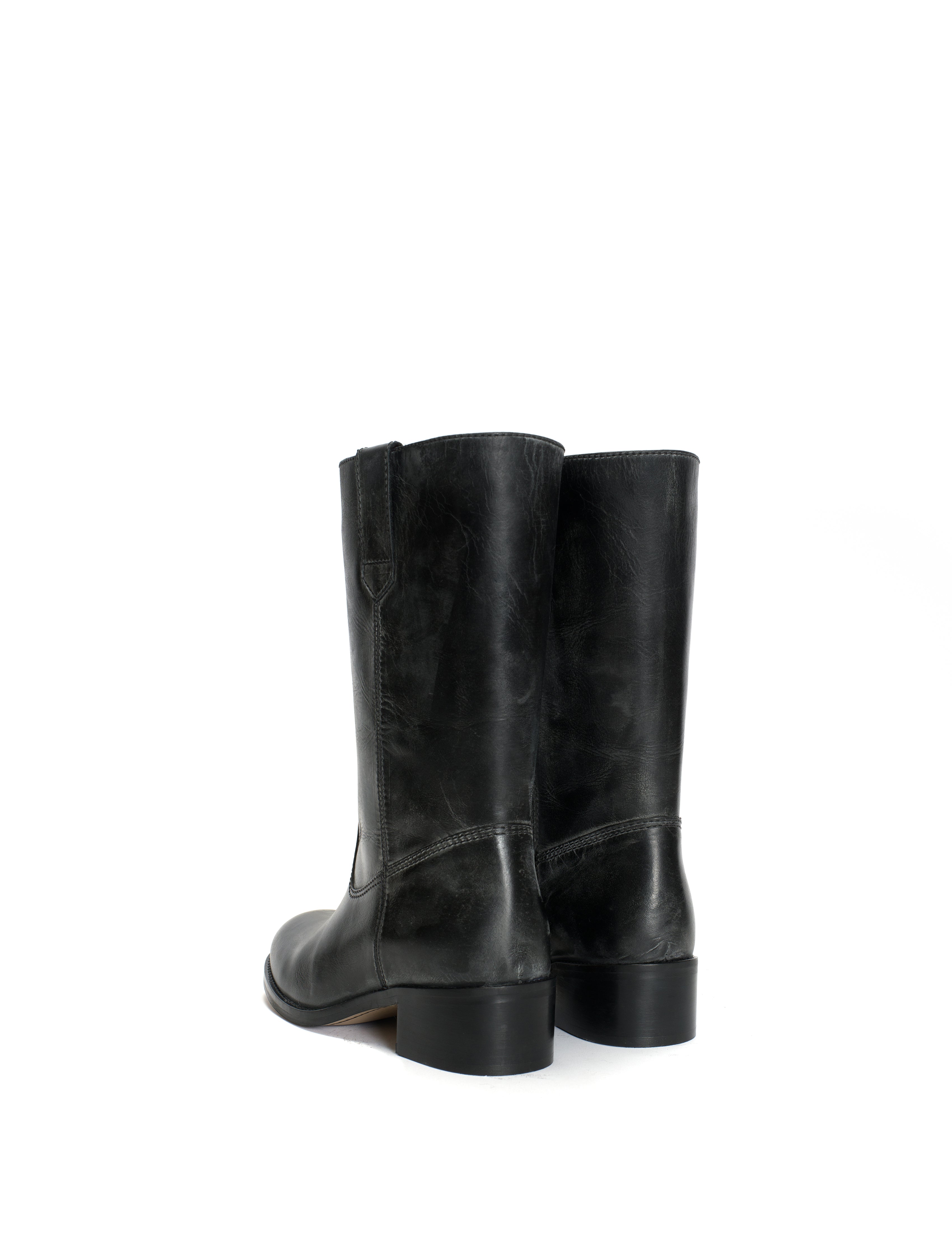 Julia Gaucho læderstøvler - Black